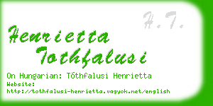 henrietta tothfalusi business card